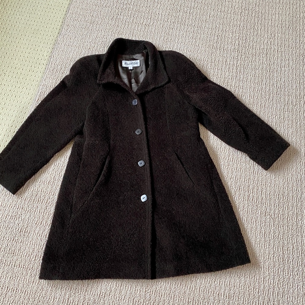 Vintage Alpaca Oversized black Wool coat - size 6 - Marshall Fields
